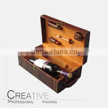 Handmade recycled luxury 2 wine box leather with set wholesale                        
                                                Quality Choice