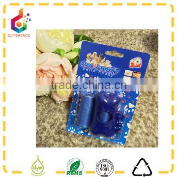 Blister card packing pet poop bag with holder dog waste bags