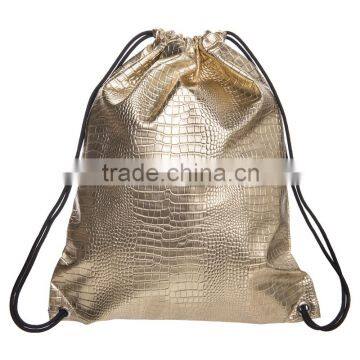 Wholesale Drawstring Bag leather pu gold black Backpacks gym bags sport bags backpcks