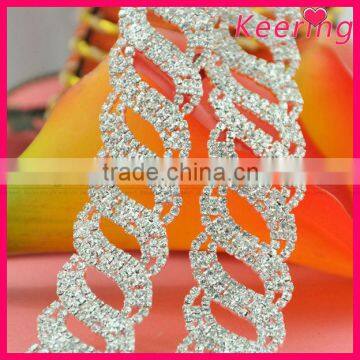 wholesale new arrival three row clear A-class rhinestone crystal diamond chain WRC-226