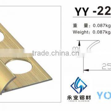 Aluminum Anodized Gold Edge Tile Trim Accessories Profile                        
                                                Quality Choice