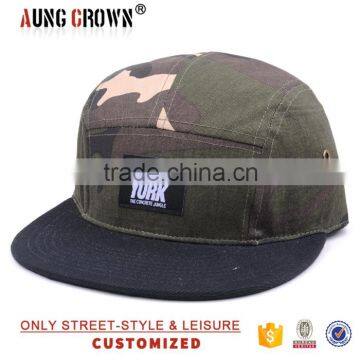 new spring 5 panel custom wholesale camo caps