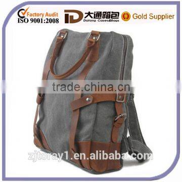 Vintage Leather Canvas Rucksack Backpack Tote Bag