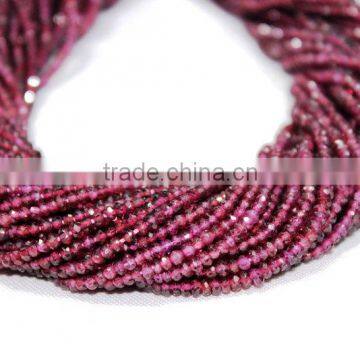 WHOLESALE LOT NATURAL INDIAN GARNET 3-4MM ROUNDEL FACETED LOOSE BEADS STRAND