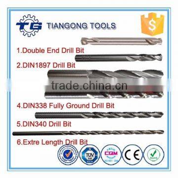 DIN338/DIN340/DIN1897/DIN1869/ASME/Extra Length fully ground straight shank metal twist drill bits