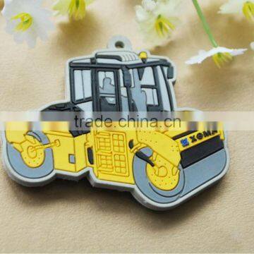 custom soft pvc rubber train keyring keychain