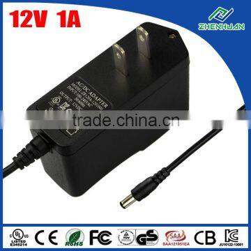 AC/DC adapter 12V 1A power adapter UL CE KC FCC approved