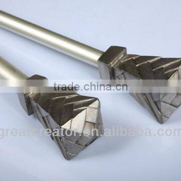 Home Decor Window Curtain Rods With Pewter Monument Resin Finials photo-2