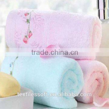 wholesale100% cotton plain solid color embroidery fancy face towel