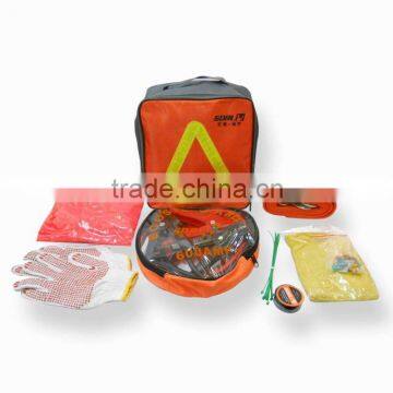 Emergency auto tools bag with automotive in it