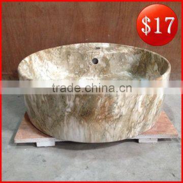 Hand printed bathroom sink ceramic countertop marble pattern basin with cheap price BO-20