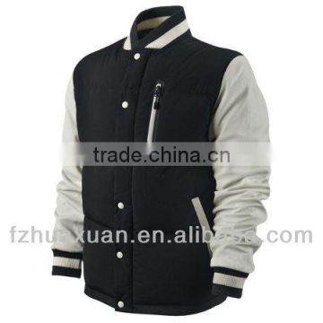 2 tones windproof outdoor baseball varsity jacket for men