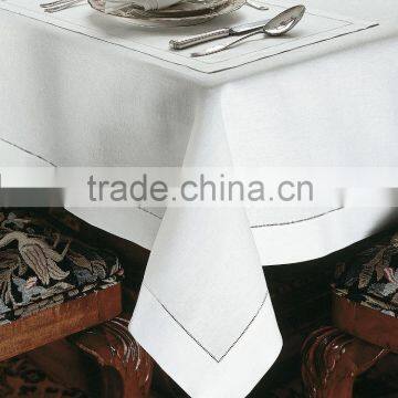 Hemstitch linen table cloth