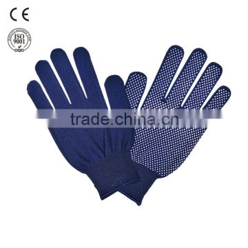 pvc dotted cotton knitted working safety glove