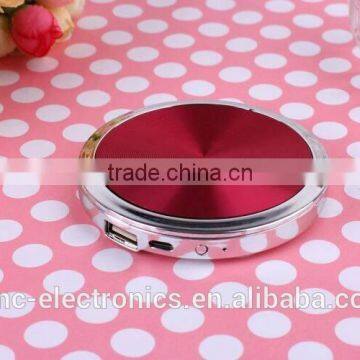 Fashion Design Portable Mirror Power Bank With Cable Usb Mobile Charger for Women and Promotional Gift photo-6