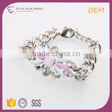 G69703K01 STYLE PLUS watch shaped colored bracelet thick chain fancy light colors crystal bracelet Korea style lucky bracelet                        
                                                Quality Choice