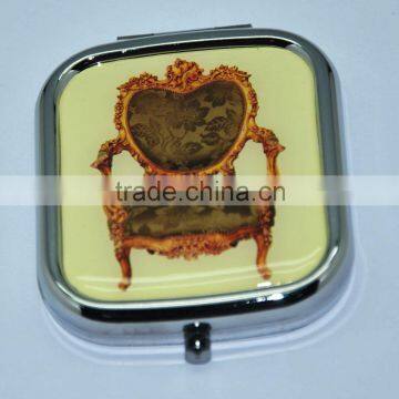 custom promotion double side metal cosmetic pocket mirror