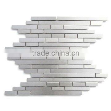 Linear silver mosaic tile