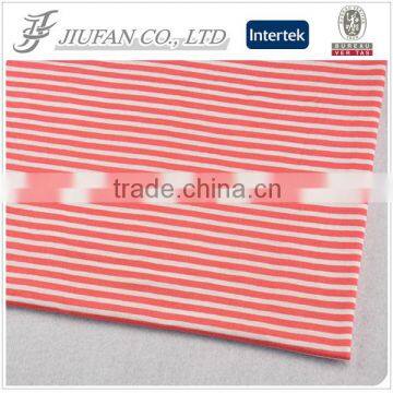 Jiufan textile red white stripe fabric for knitted skirt