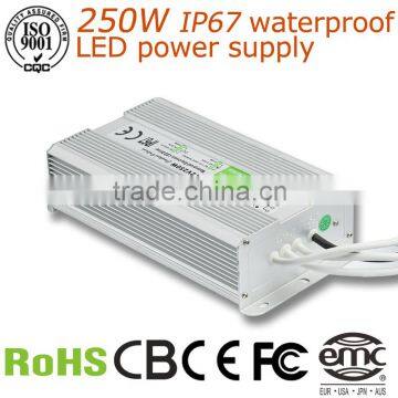 CQ-250W waterproof ac to dc led power supply, 12v 250w switching power supply