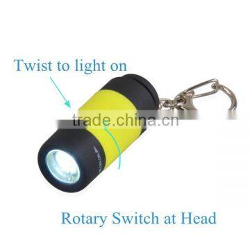 High Tech USB Rechargeable Mini LED Torch Keychain Light With Rotational Switch + PVC Body Quality Choice photo-4