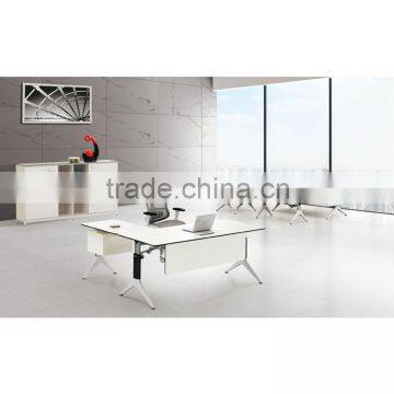 White Office Table, Simple L Shape Office Table, Executive Office Table