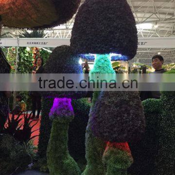 Mushroom Topiary Grass sculpture , Aritificial Plastic Plant Sculpture