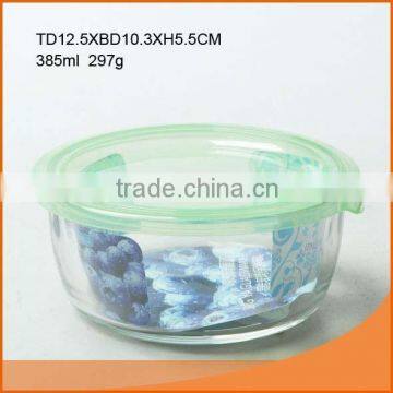 Customized 385ml glass container for food from China factory