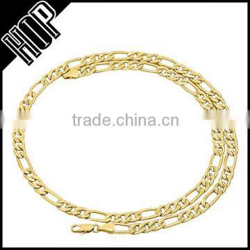 14K Gold Diamond Cut Figaro Link Chain Necklace