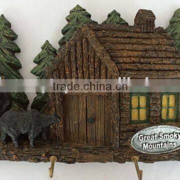 polyresin mini house decoration with hooks