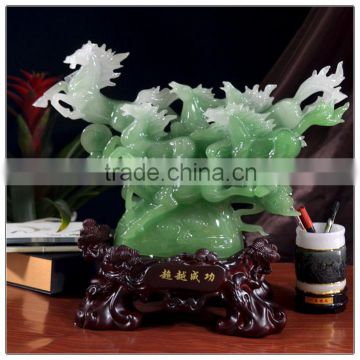 Jade color resin horse staute , chinese zodiac statue,horse ornament