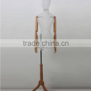 High quality new design exhibition stand fashion female metal wire mannequin