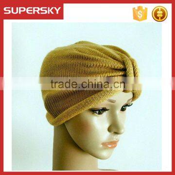 A-159 winter turban knitting pattern women twisted hat turban knitted full turban hat