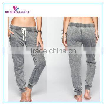 100% cotton frech terry or fleece acid washed jogger pants for women