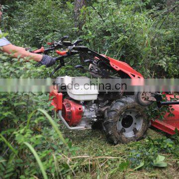 HONGYUE Italy technology multi-purpose two-wheel walking tractor with flail mulcher