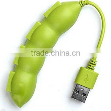 Cute Miniature Green Bean High Speed USB-2.0 Hub with 4 Ports