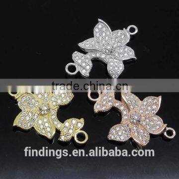 SJ3136 Flower Zircon Micro Pave Connector, Wholesale cz Jewelry, Micro Pave Jewellery