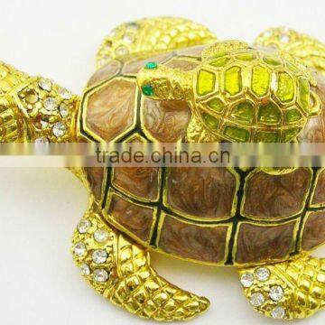 gold plated metal double turtle trinket jewelry box,good quality and various designs,pass SGS factory audit