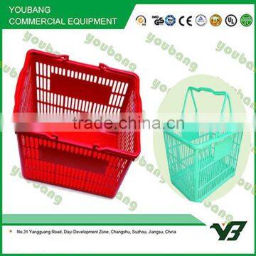 Durable Recycle Plastic Supermarket Shopping Basket Virgin HDPP Handle Basket