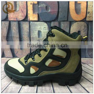 2016 new fashion men's leather camouflage waterproof rubber bottom hiking boots