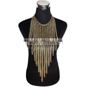 European And American Big Multilayer Exaggerated Sweater Body Chain Tassel Alloy Long Necklace photo-3