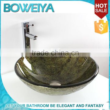 2016 Aqua vessel bowl sink glass for bathroom