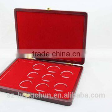 Classic Matte lacquer wood medal box collection with EVA insert shenzhen China supplier