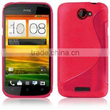 hot pink S-Line Gel silicon Case Rubber Skin Tpu Cover For htc one s