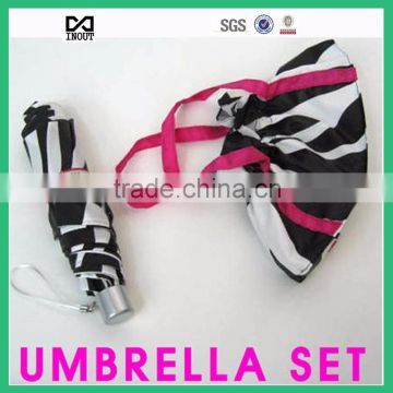 high quality shopping bag with zebra printing jungle seris mini umbrella set