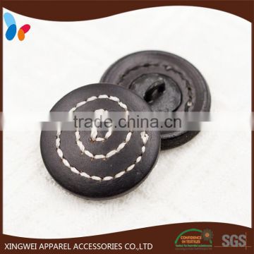 new design leather shank button with sewing thread for coat