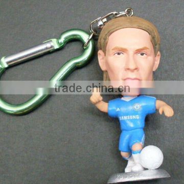 The plastic toys of the football team key ring ,PVC material