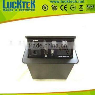 Universal type multi double desktop/tabletop power data socket outlet with box