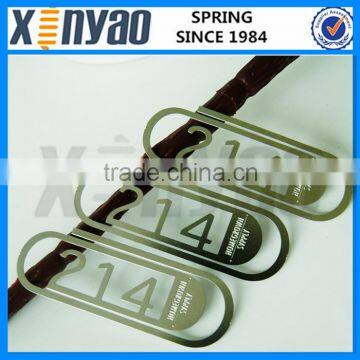 Number custom sliver metal bookmark