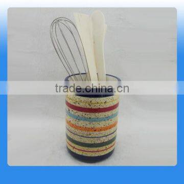 Modern design ceramic utensil holder with customized logo